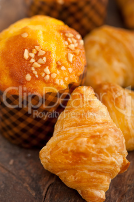 fresh baked muffin and croissant mignon