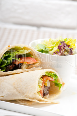 kafta shawarma chicken pita wrap laufrolle sandwich