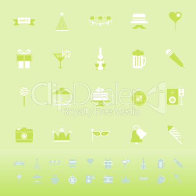 party time color icons on green background