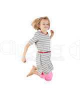 young girl jumping