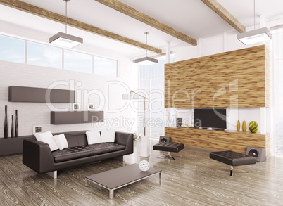 interior of modern living room 3d