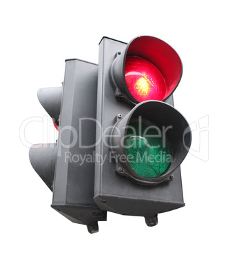 traffic lights isolated on the white background