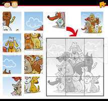 cartoon dogs and cats jigsaw puzzle game