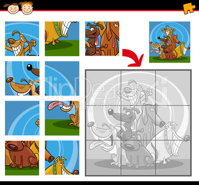 cartoon dogs jigsaw puzzle game