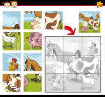 cartoon farm animals jigsaw puzzle