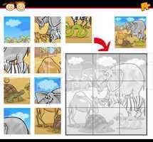 cartoon safari animals jigsaw puzzle