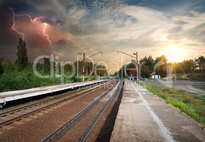 Bad weather over railroad