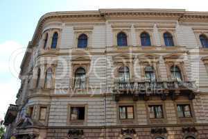 great wall of architectural ensemble in lvov city