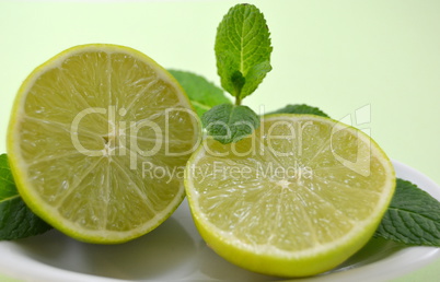 Lime fruit  cut into half