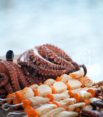 Octopus on beach in greece