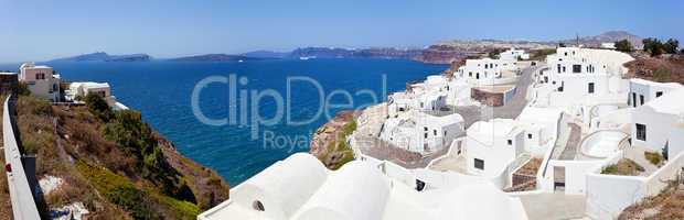 View of generic village at Santorini island