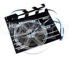 Retro film reel with ciak