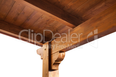 wooden porch roof view from inside