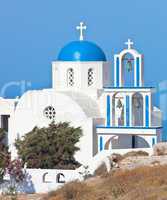 santorini, church with blue cupola