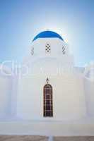 santorini, church with blue cupola