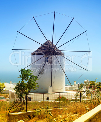 Traditional Santorini windmill