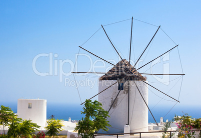Traditional Santorini windmill