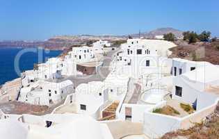 View of generic village at Santorini island