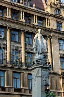 great and nice sculpture of god's mother maria in lvov