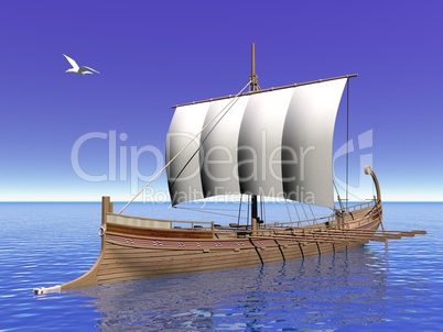 greek boat - 3d render