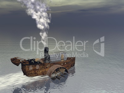 steamer boat - 3d render