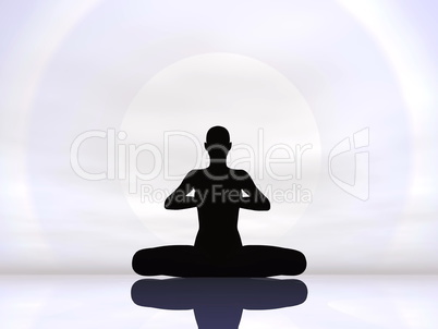 meditation by hard sun - 3d render