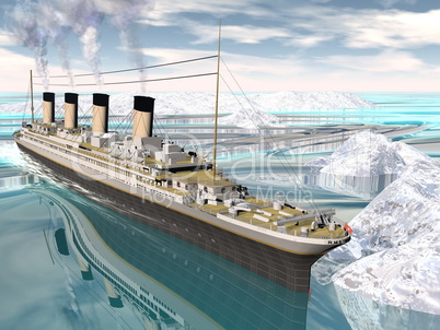 titanic ship - 3d render