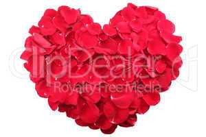 heart shape of petals isolated.  valentines day concept.
