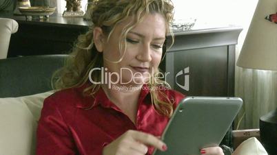 Woman using digital tablet computer PC