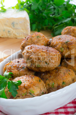 rissole with mould cheese and parsley