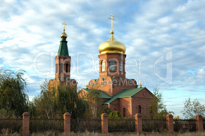 Orthodox temple in village " Svetly Yar ". The Volgograd area. R