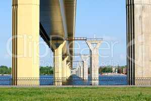 Bridge on the river Volga, Russia