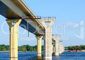 Bridge on the river Volga, Russia