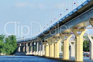 Bridge on the river Volga, Russia