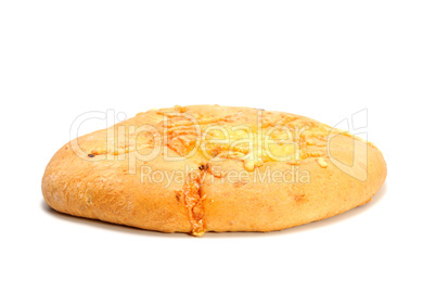 bread with cheese isolated on white