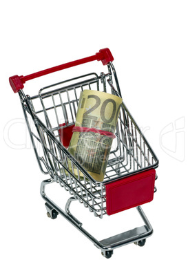 shopping cart with money