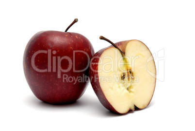 two red ripe apples