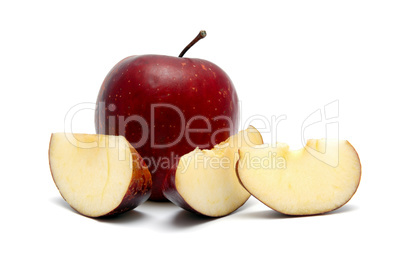 red apple with segments