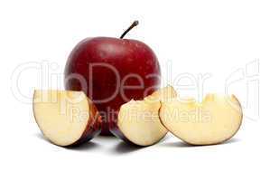 red apple with segments