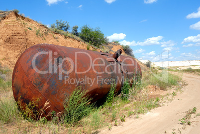 The old railway tank for transportation of mineral oil