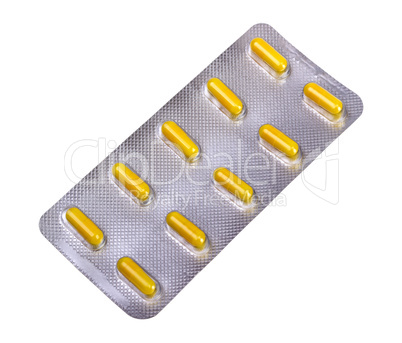 medicine capsules packed in blisters