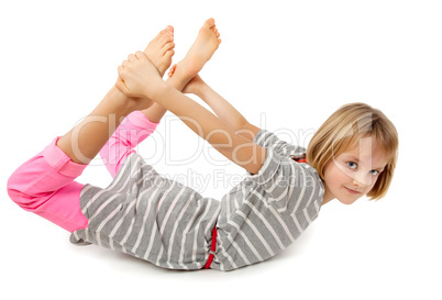 young girl doing gymnastics