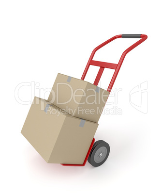hand truck with boxes
