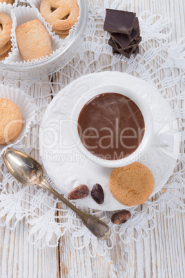 hot chocolate with cookie