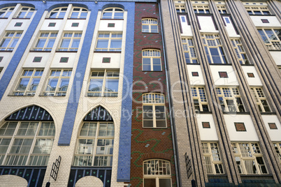 fassade von wohngebäuden in den hackeschen höfen, berlin, deut