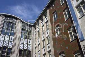 fassade von wohngebäuden in den hackeschen höfen, berlin, deut