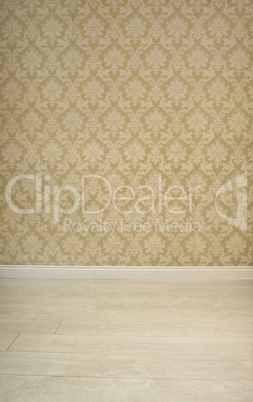 empty room with vintage wallpaper