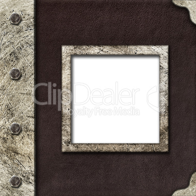 cloth album cover with an iron rootlet and frame for photo