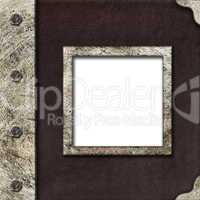 cloth album cover with an iron rootlet and frame for photo