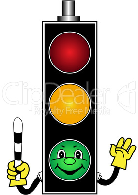 cartoon green traffic light